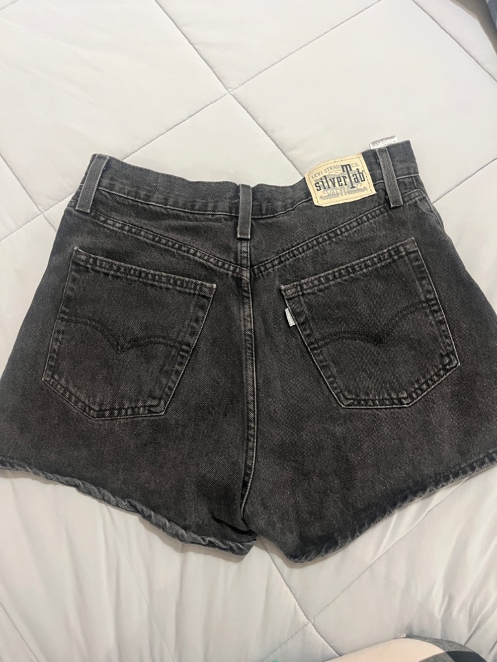 Silver Jeans Black Washed High-Waist Jean Shorts